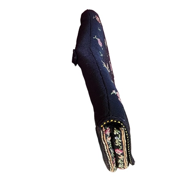 Vtg petit point Belt Bag Set Change Purse comb & Holder Floral Embroidery - Picture 9 of 12